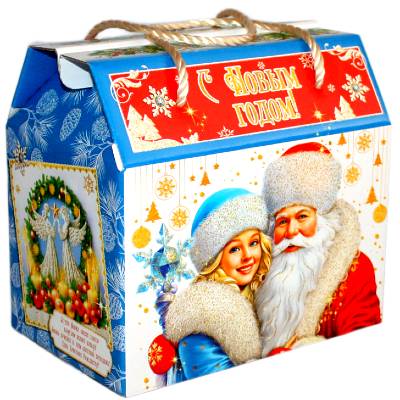 Детский подарок на Новый Год в картонной упаковке весом 1000 грамм